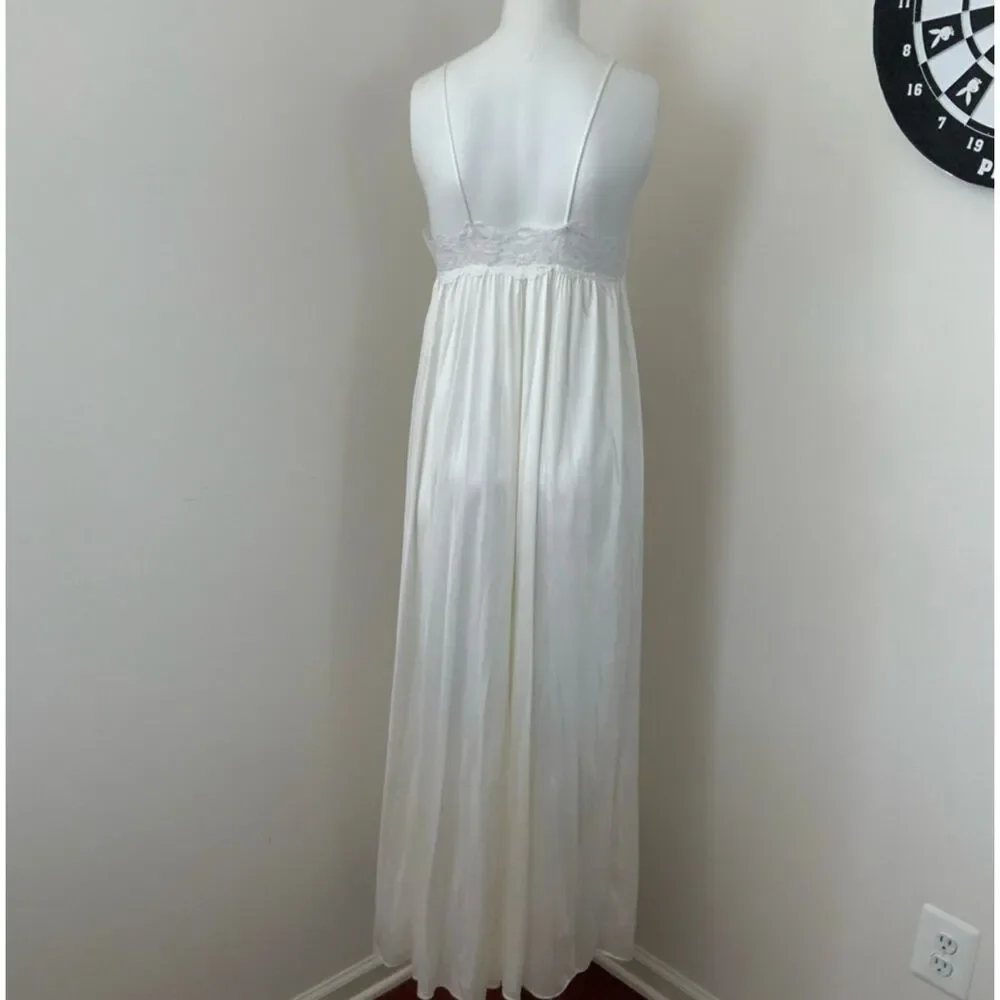 Val Mode Vintage Lace & Satin Slip Maxi Night Gown FLAWED M - Picture 13 of 16